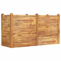 HOCHBEET aus Akazienholz LARRY | 160x60x84cm, unten offen - Braun, Holz (160/84/60cm) - DELUKE