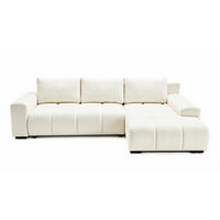 ECKSOFA Ovia mit Bettkasten und Schlaffunktion, Bouclé-Stoff in L-Form - Beige, Textil (270/185cm)