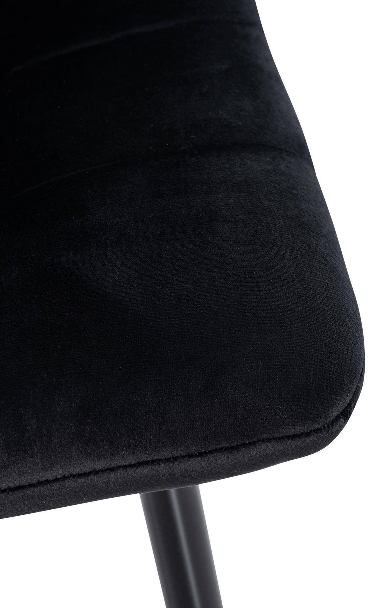 STUHL Samt Schwarz - Schwarz, Textil/Metall (45/84/55cm) - CLP