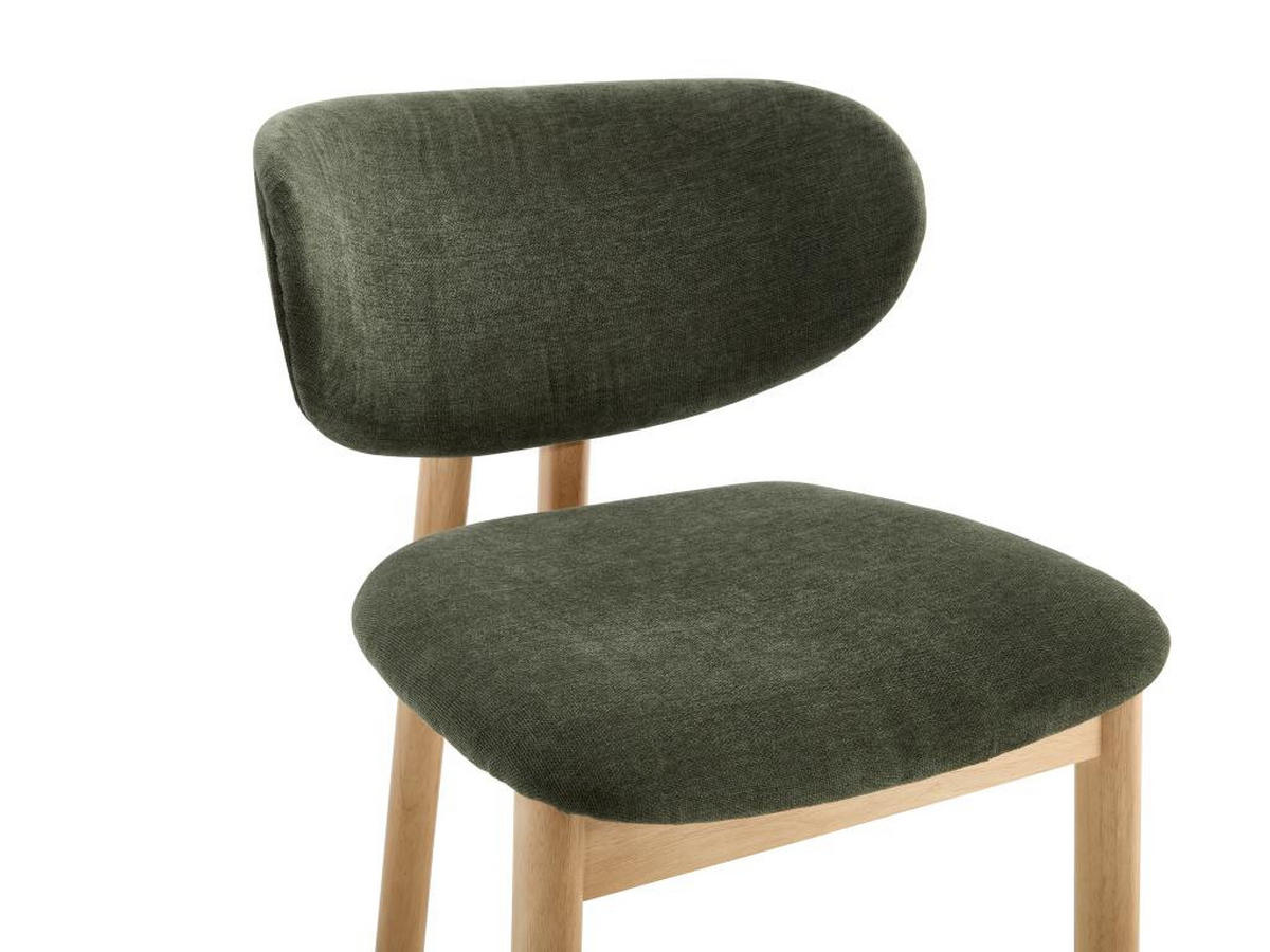 2ER-SET Stühle - Stoff und Gummiholz - Grün - FALDRA - Grün, Textil (61.5/76/50cm) - Vente-Unique