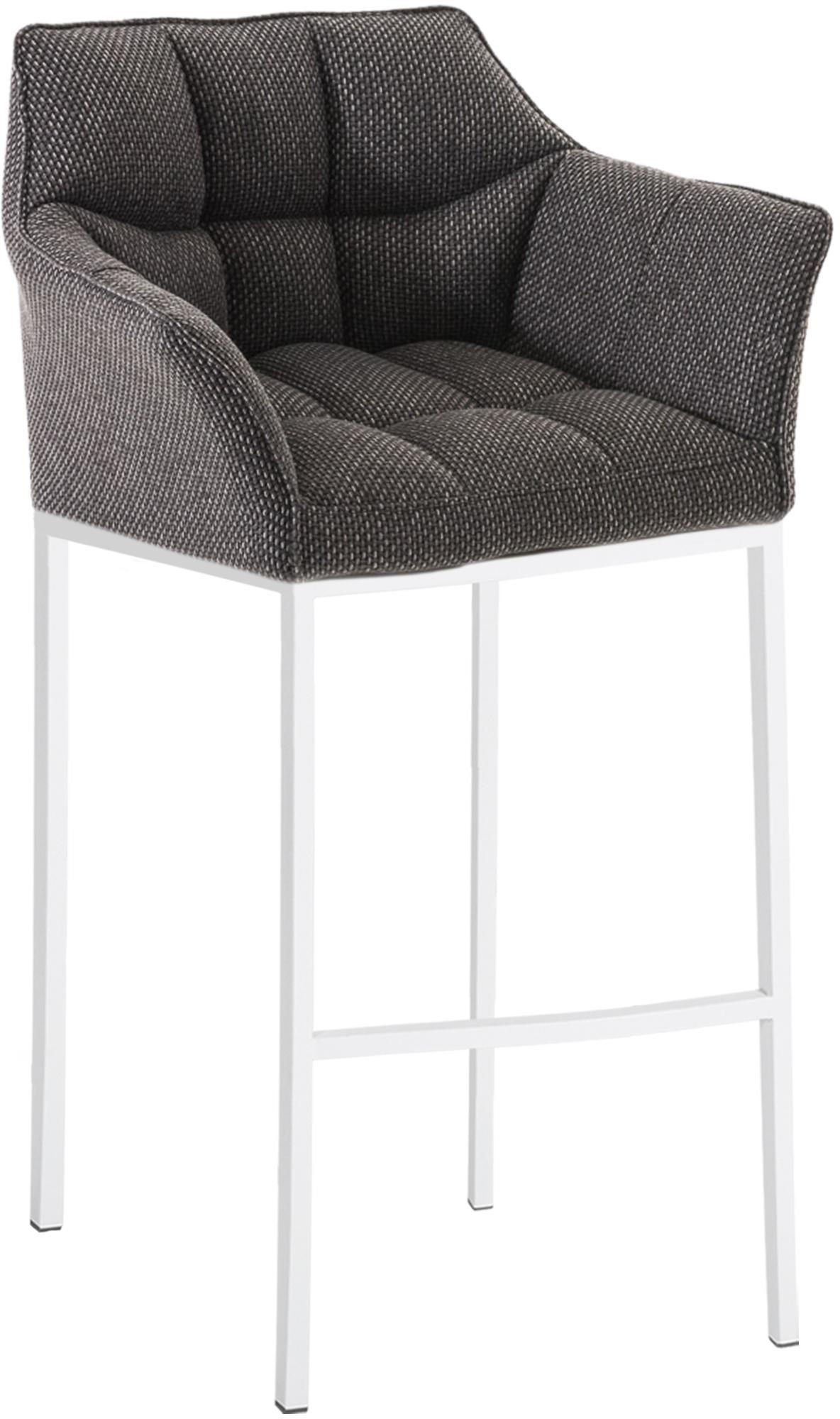 BARHOCKER Stoff Titangrau - Graubraun/Weiß, Textil/Metall (64/110/48cm) - CLP