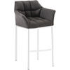 BARHOCKER Stoff Titangrau - Graubraun/Weiß, Textil/Metall (64/110/48cm) - CLP