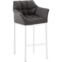 BARHOCKER Stoff Titangrau - Graubraun/Weiß, Textil/Metall (64/110/48cm) - CLP