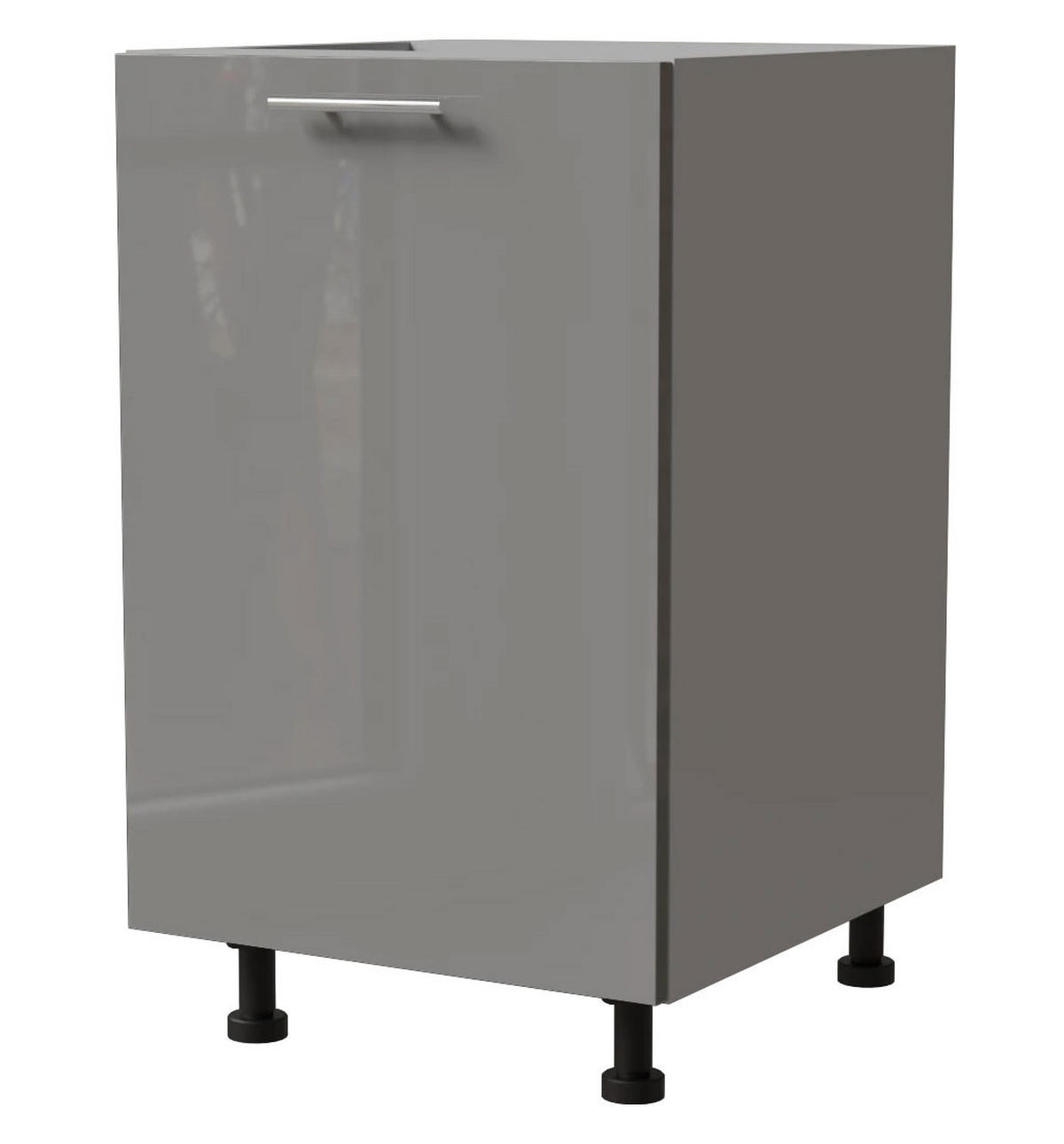 KÜCHENUNTERSCHRANK Essen D1D/50 Grau Hochglanz / Grau Matt 50 / 50 / 82cm - Grau, Holz/Holzwerkstoff (50/82/50cm) - Feldmann-Wohnen