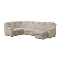 WOHNLANDSCHAFT mit Schlaffunktion und Bettkasten – weiches Chenille-Gewebe - Sandfarben/Beige, Holz/Kunststoff (330/99/211cm) - Cotta