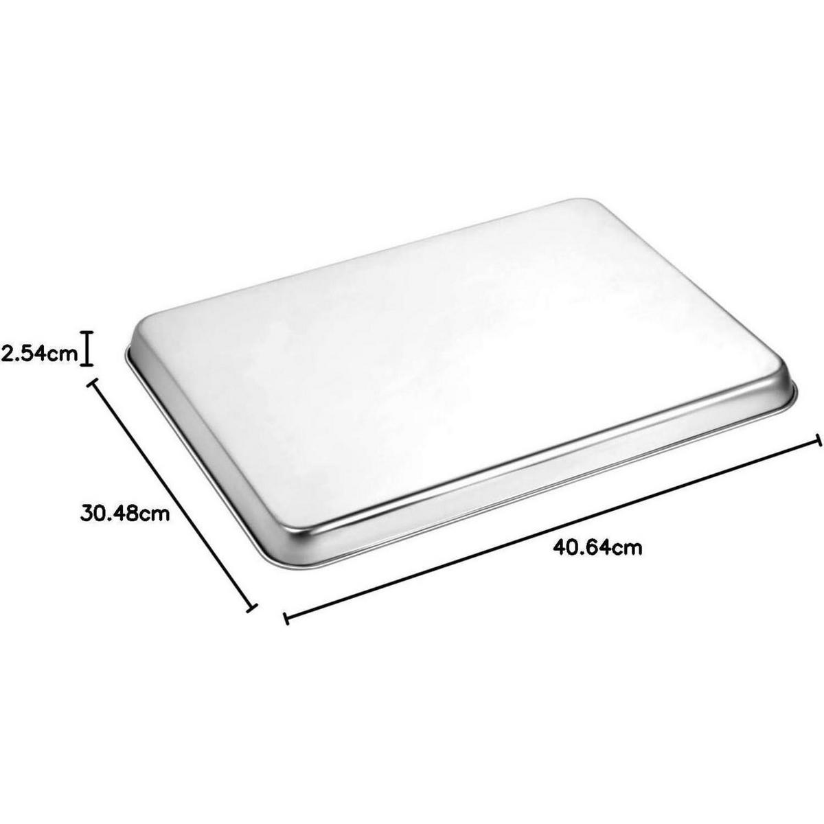 BACKBLECH 3er Set Edelstahl 40,6/30,5/24,0 cm - Silberfarben, Metall (30.5/2.5/40.6cm)