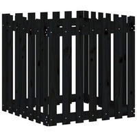 PFLANZKÜBEL Lattenzaun-Design Schwarz 70x70x70 cm Kiefernholz - Schwarz, Holz (70/70/70cm)