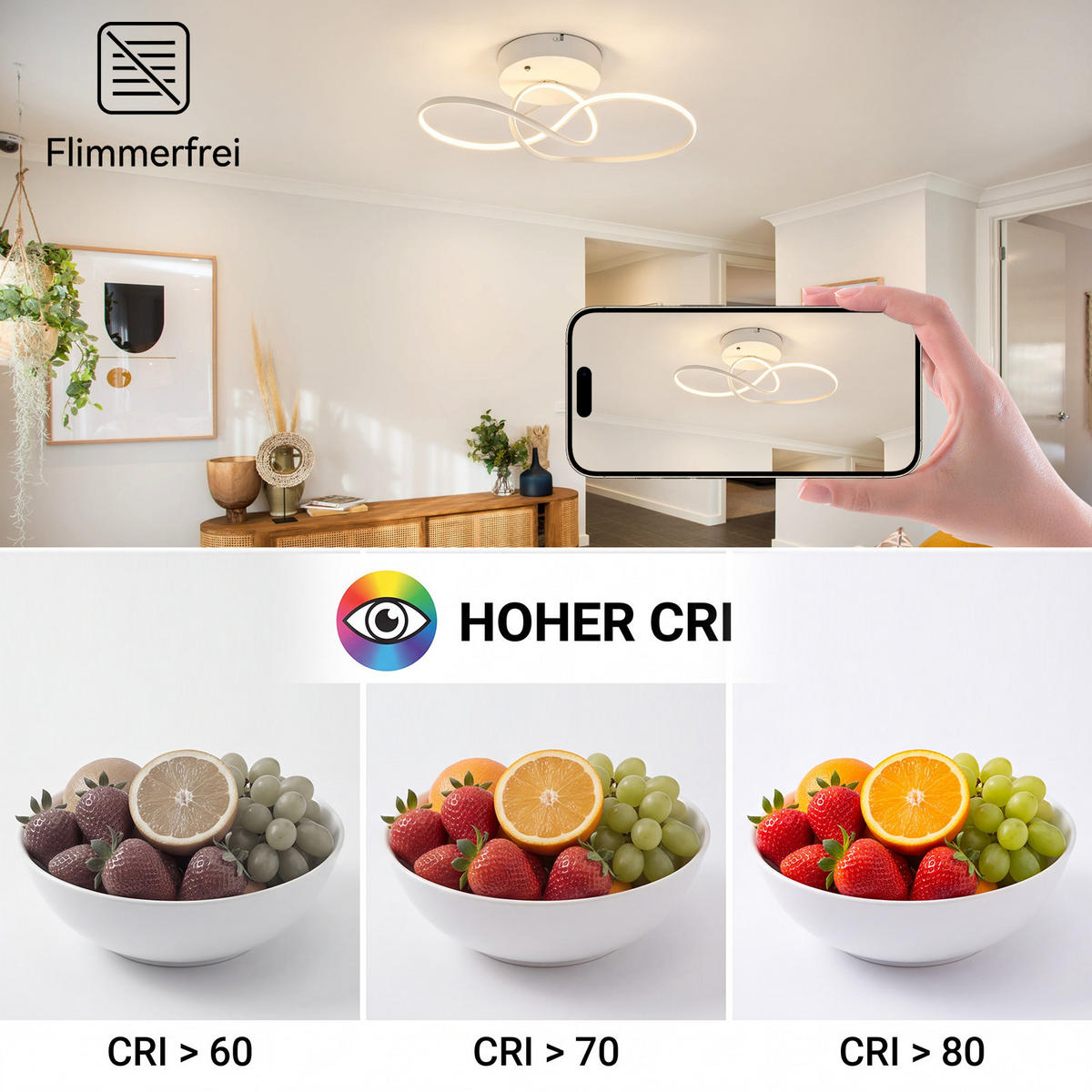 LED DECKENLEUCHTE Oryvith 41/19.5/16.5 cm - Weiß, Kunststoff/Metall (41/19.5/16.5cm) - ZMH