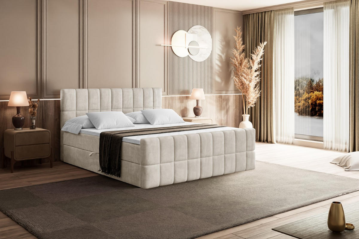 BOXBETT MIAMI-Z - 180x200 cm - H3 - Ecru - Ecru, Holzwerkstoff (180/200cm) - ALTDECOR