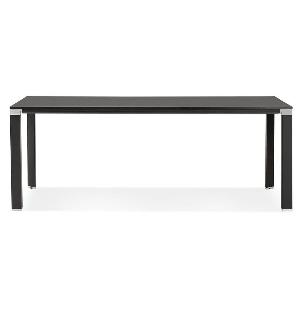 SCHREIBTISCH Melaminplatte Metallgestell Multifunktional KERIX, Schwarz 200x100x74 cm - Schwarz, Holz/Metall (100/200/74cm) - KADIMA DESIGN