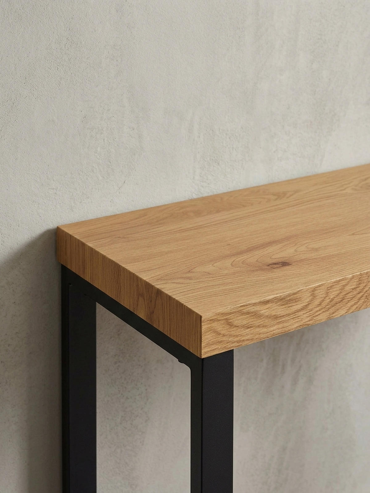 KONSOLENTISCH – Eicheoptik, große Ablagefläche, modern - Schwarz/Braun, Holz/Metall (39/120/76cm) - KADIMA DESIGN