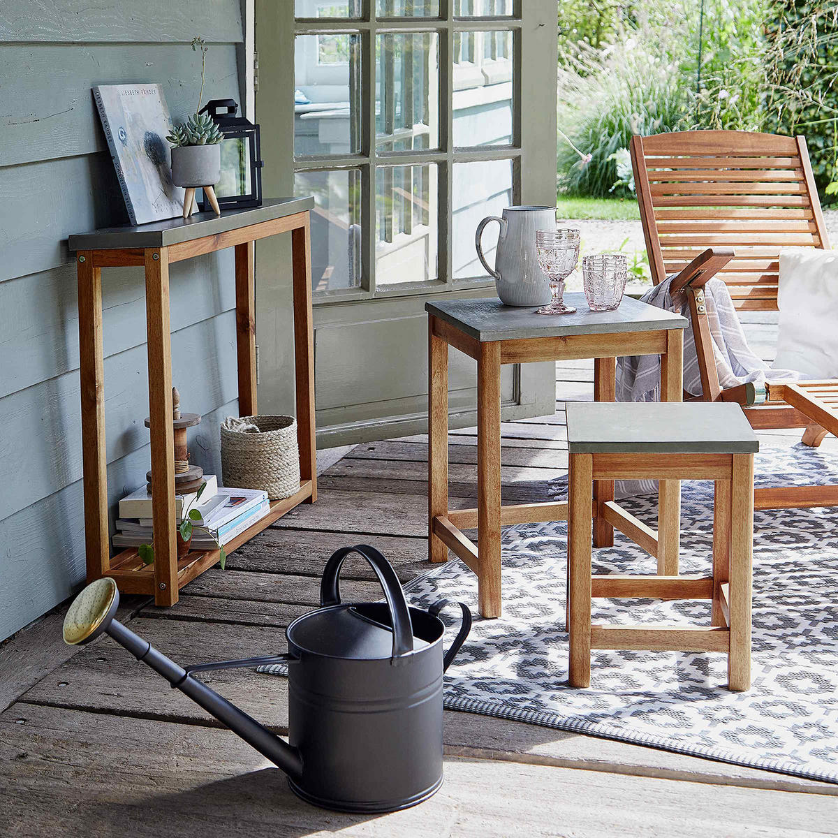 BEISTELLTISCH Concrete - Braun, Holz (20/85/70cm) - BUTLERS