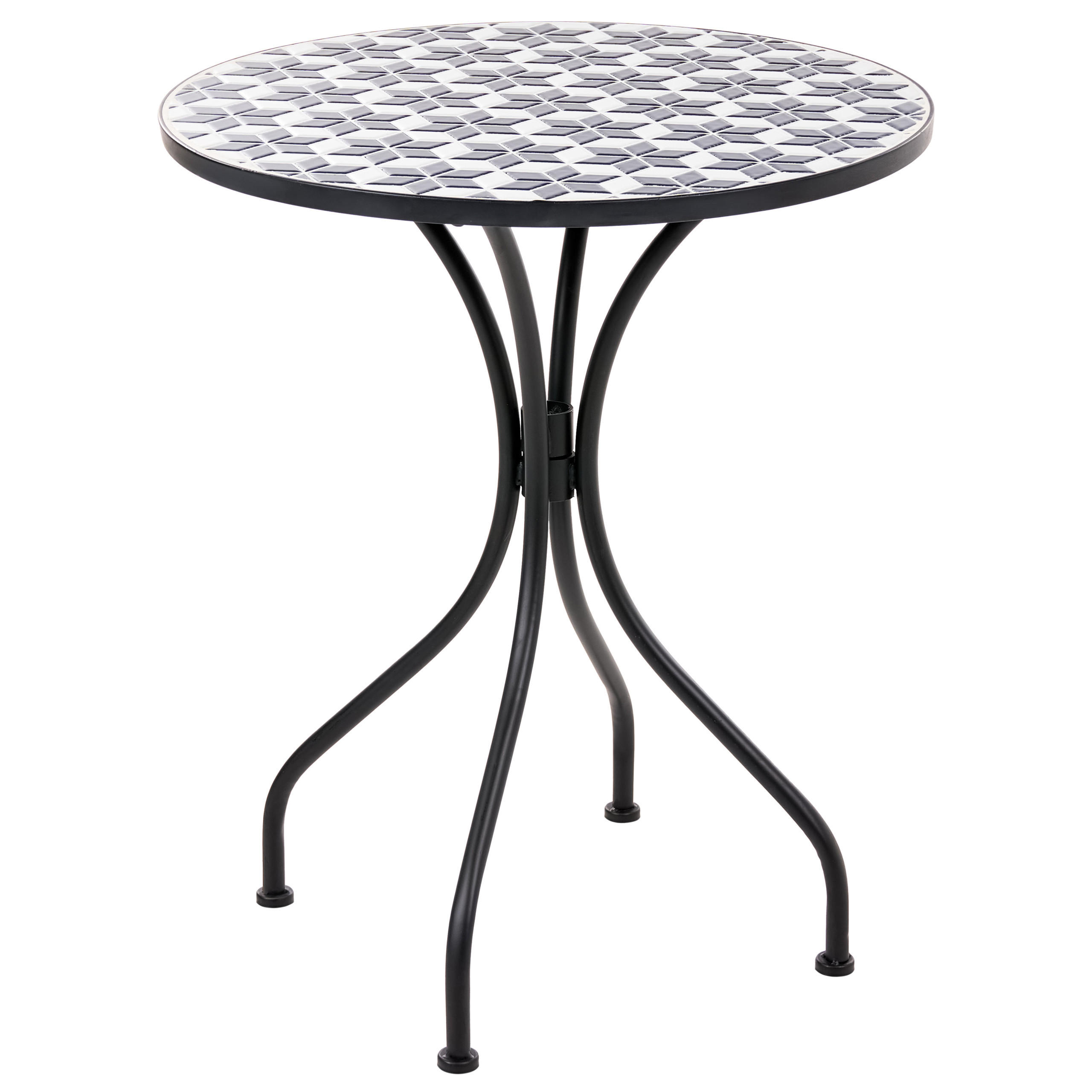 Beliani Bistrotisch Weiß, Blau, Schwarz 60x71x60 cm