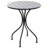 BISTROTISCH 60/60 cm Metall Weiß/Blau Sirolo - Blau/Schwarz, Metall (60/60/71cm) - Beliani