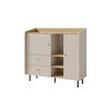 KINDERKOMMODE ALBI 08 125/42/115 in Sandbeige / Geölte Eiche - Eichefarben/Beige, Holzwerkstoff (125/115/42cm) - Deine Möbel 24