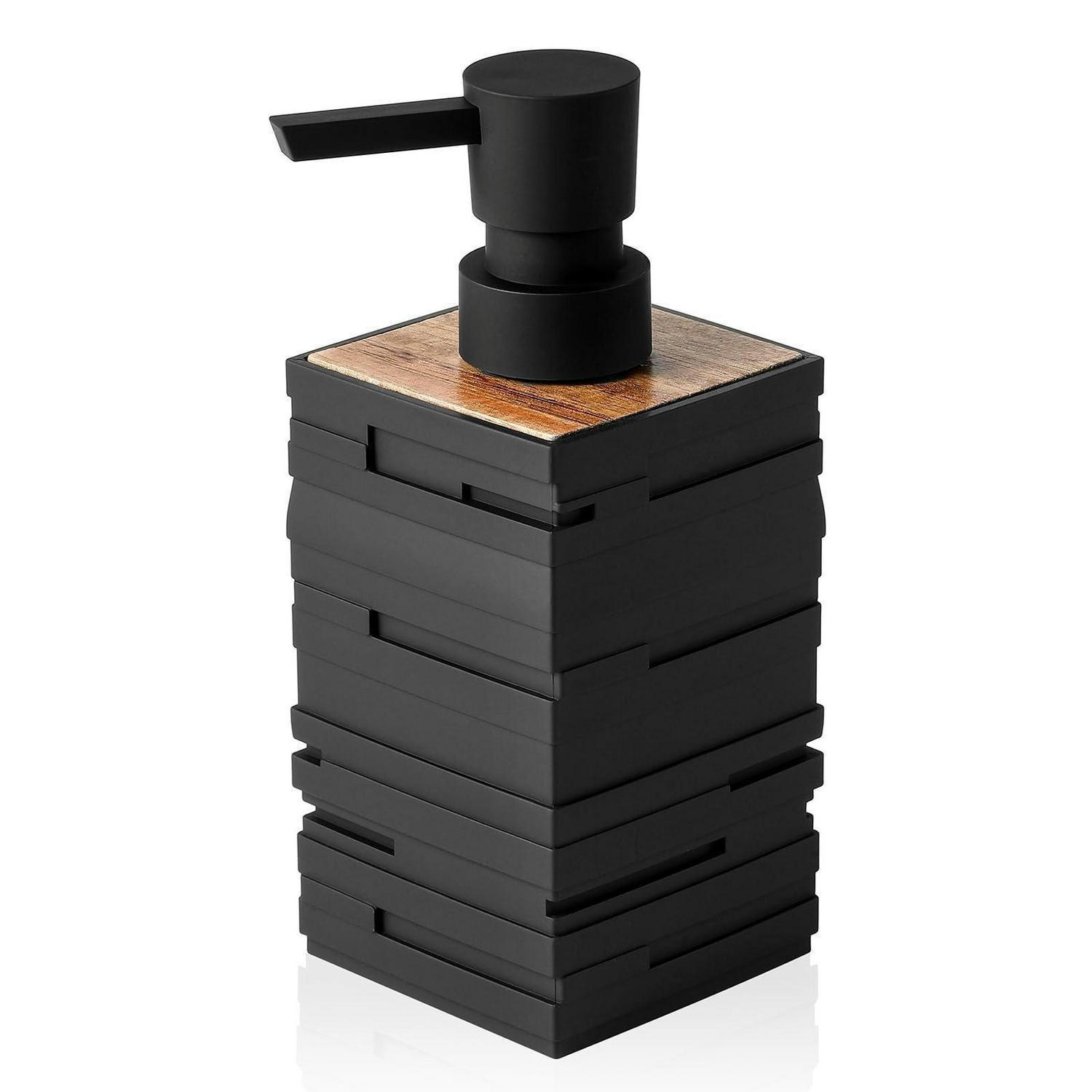 SEIFENSPENDER Schwarz Holzoptik - Schwarz, Kunststoff (6.8/16.5/6.8cm)