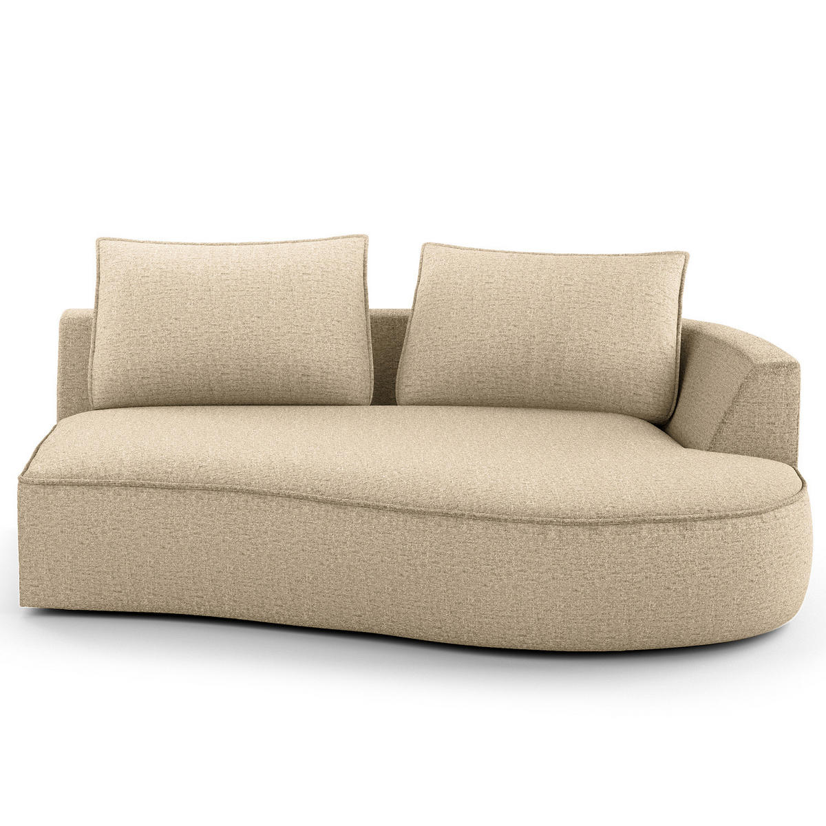 OTTOMANE - modular - Taupe/Schwarz, Kunststoff/Textil (196/82/146cm) - home24