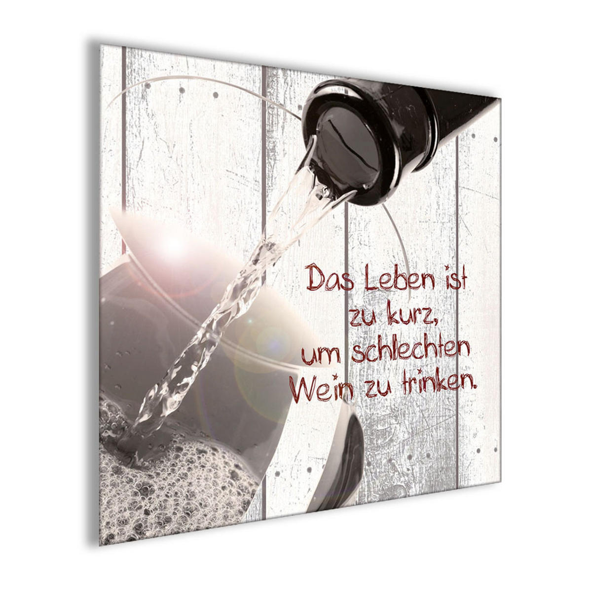 GLASBILD 30x30 cm Küche Wein - Anthrazit, Glas (30/30cm) - artissimo