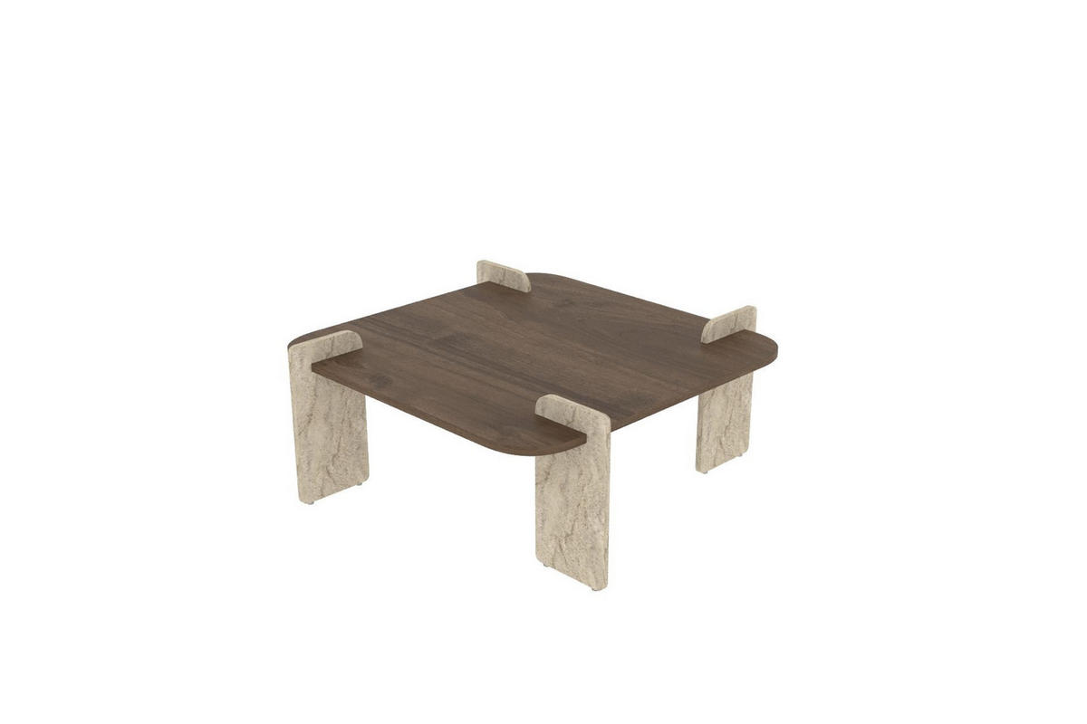 COUCHTISCH afrolli Braun - Braun, Holz (90/90/35cm) - Habitat Garten