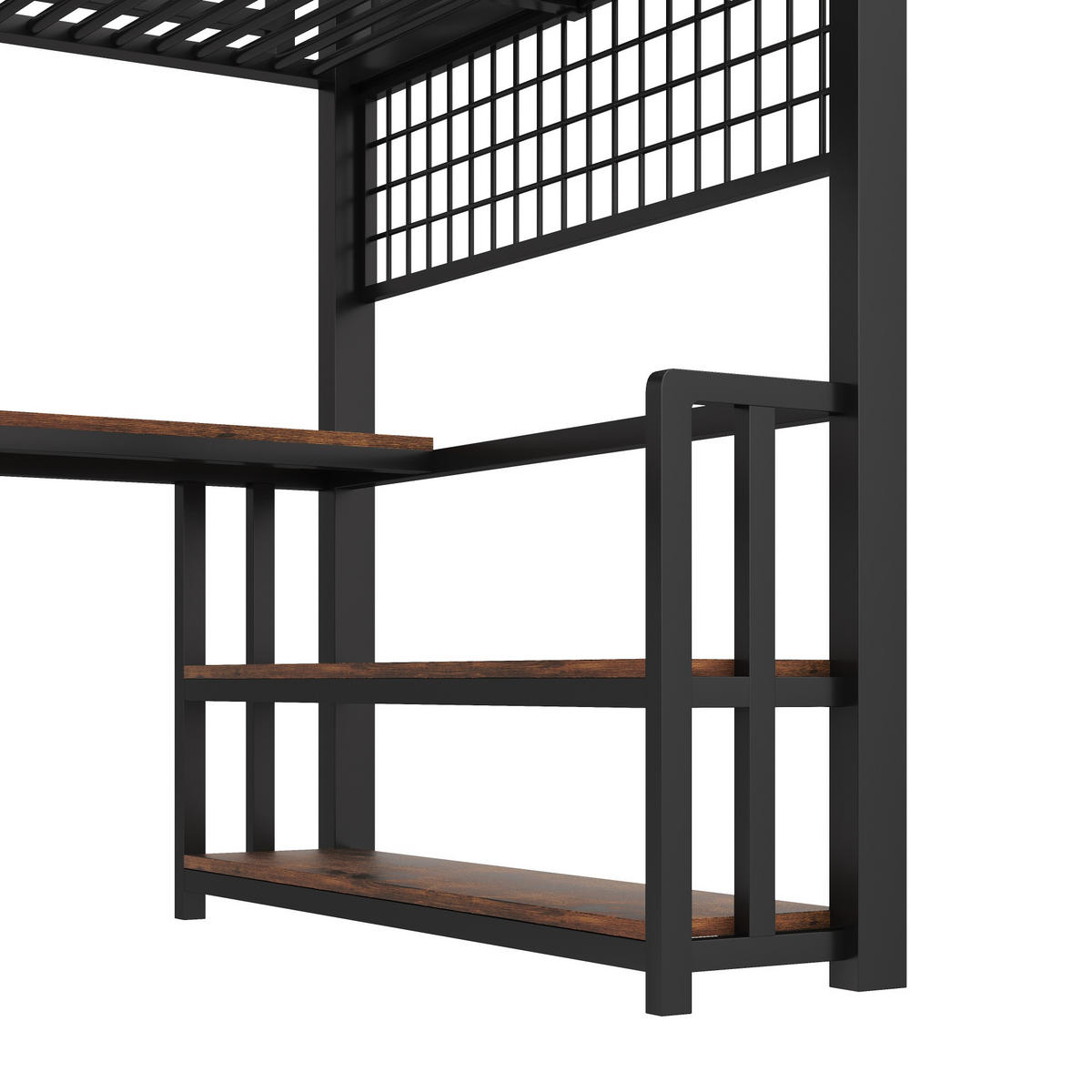 HOCHBETT Eisen 140/200 cm Schwarz - Schwarz, Metall - Raumix