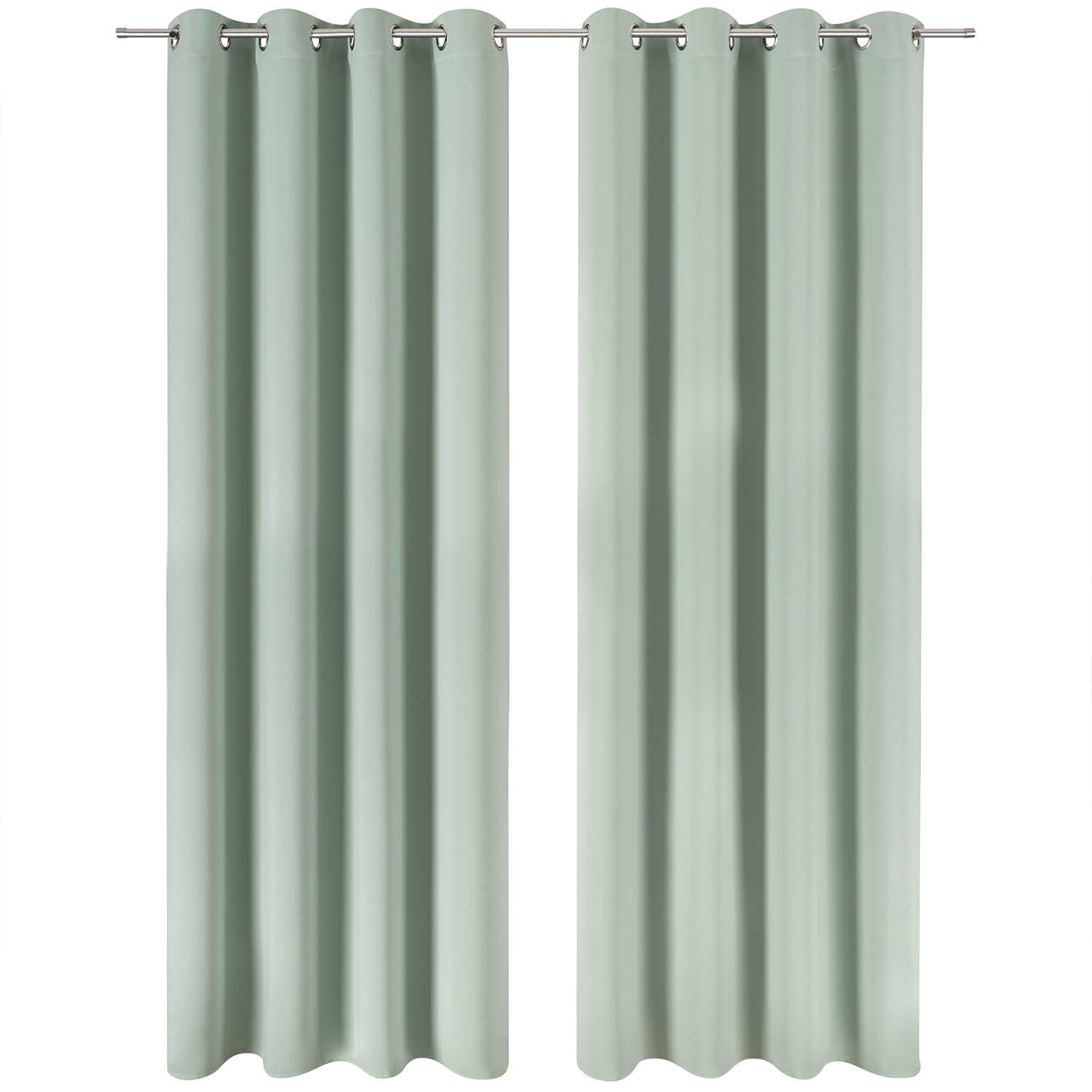 VERDUNKLUNGSVORHÄNGE Emelie 132/215 cm,2er-Set, mit Hitze- und Kälteschutz,Grün - Grün, Kunststoff (132/215cm) - Blumtal