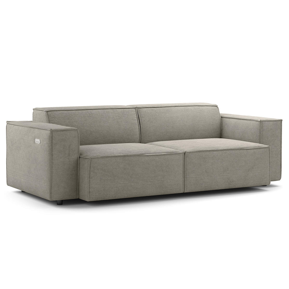 2,5-SITZER SOFA - Graubraun, Textil (223/70/96cm) - home24