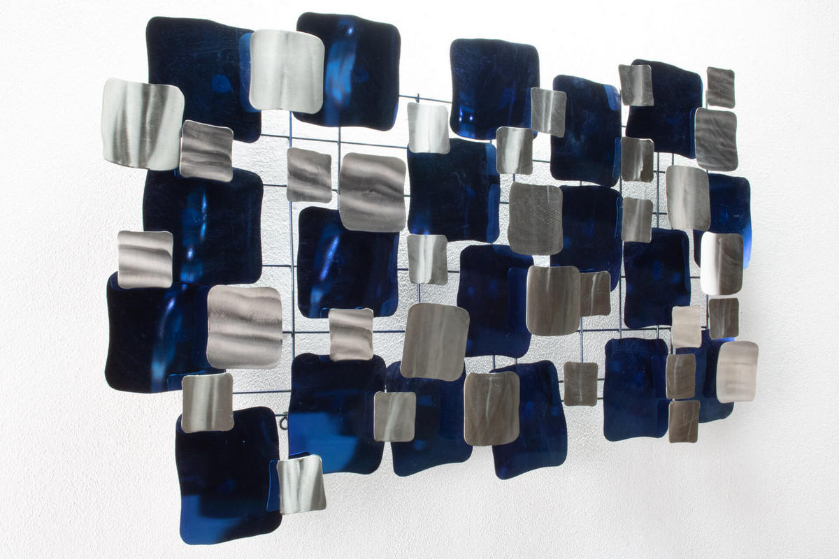 WANDDEKO Blau 117/65 cm - Blau/Weiß, Metall (4/65/6cm) - KUNSTLOFT
