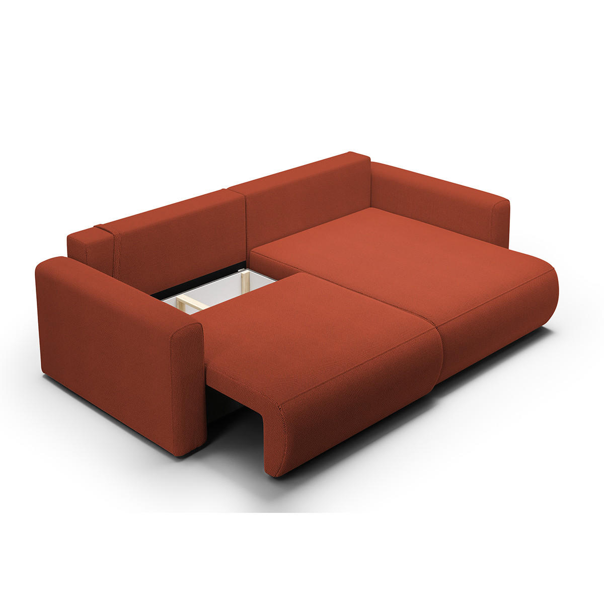 ECKSOFA Evy 3 Sitzplätze Orange - Orange, Holz (240/149cm) - Petits-meubles