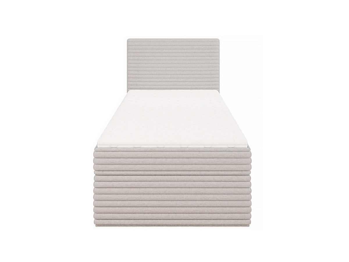 BOXBETT Roma 90/200 cm Hellgrau Plüschcord - Hellgrau/Schwarz, Holz/Kunststoff (90/200cm) - S-Style Möbel