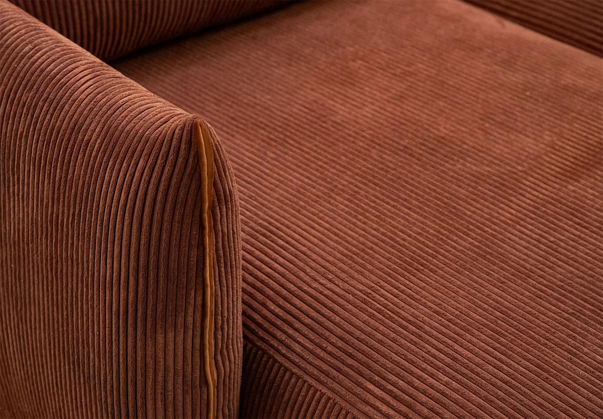 ECKSOFA TAUER 5-Sitzer, orange - Schwarz/Orange, Holzwerkstoff/Kunststoff (173/294cm) - Courtois Laville