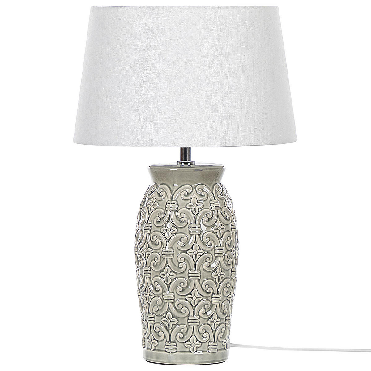 TISCHLAMPE Khoper 30/30/48 cm - Grau, Keramik (30/30/48cm) - Beliani