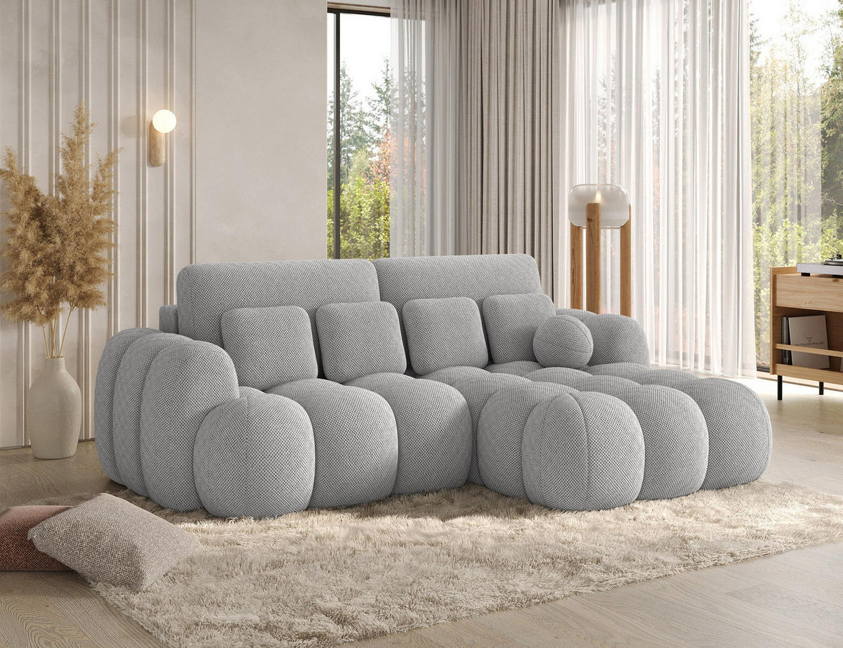 ECKSOFA COVELION L-Form – Schlaffunktion, Bettkasten, Wellenfederung, HR-Kaltschaum, inkl. Kissen, moderner Wohnkomfort - Grau, Kunststoff (167/260cm) - Wohnideebilder