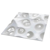 TISCHPLATTE 50x50 cm – Organische Abstraktion - Orange, Glas (50/50/0.4cm) - Wallfluent