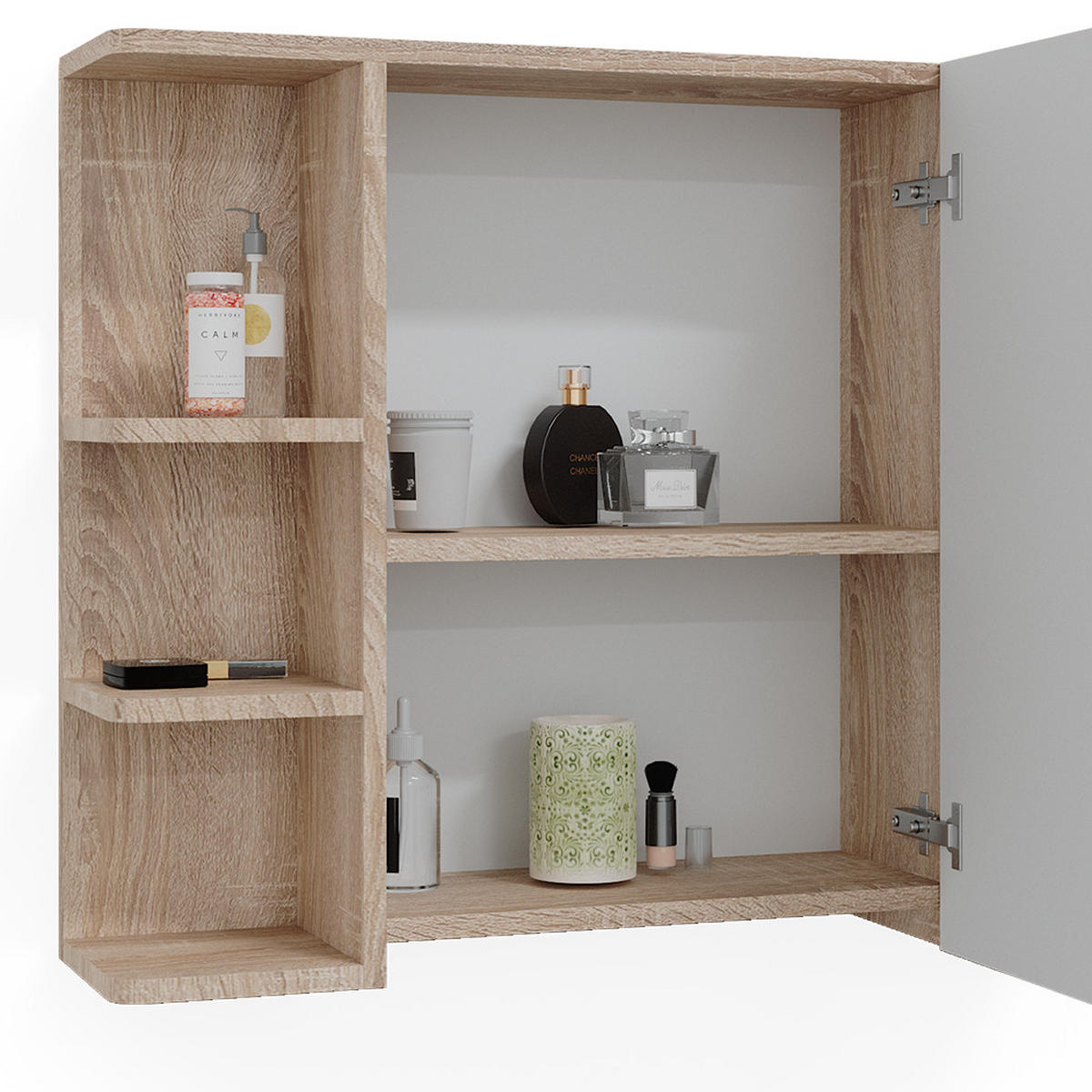 BADSPIEGELSCHRANK Fynn Sonoma 79.6 x 64 cm - Sonoma Eiche, Holzwerkstoff (79.6/64/21.2cm) - Vicco