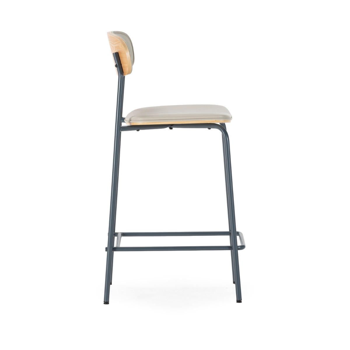 HOCKER 2er-Set aus Kunstleder mit Metallfüßen 41/95/50 cm - Beige, Metall (41/95/14cm) - Calicosy