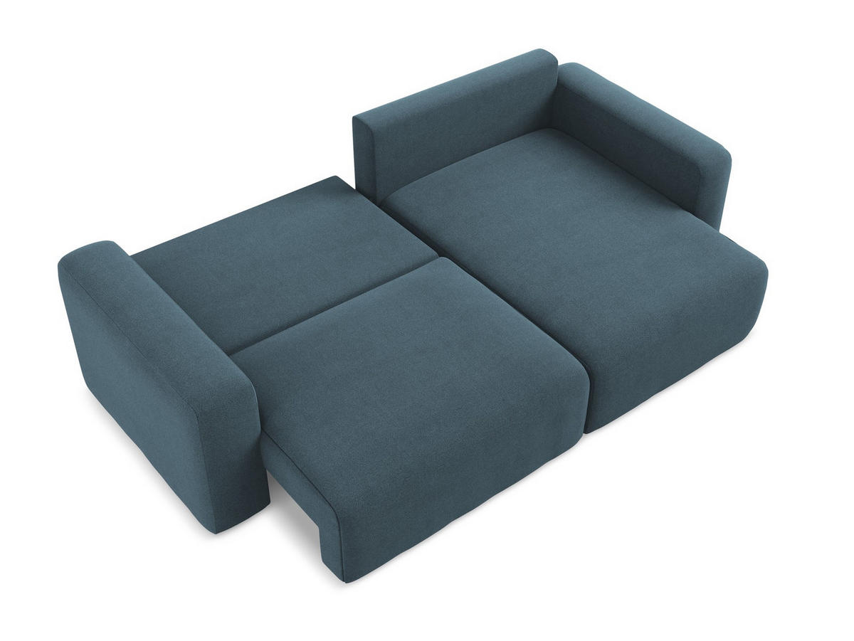 ECKSOFA mit Schlaffunktion rechts Strukturstoff Stoff Blau - Blau/Pink, Kunststoff/Textil (244/149cm) - Makamii