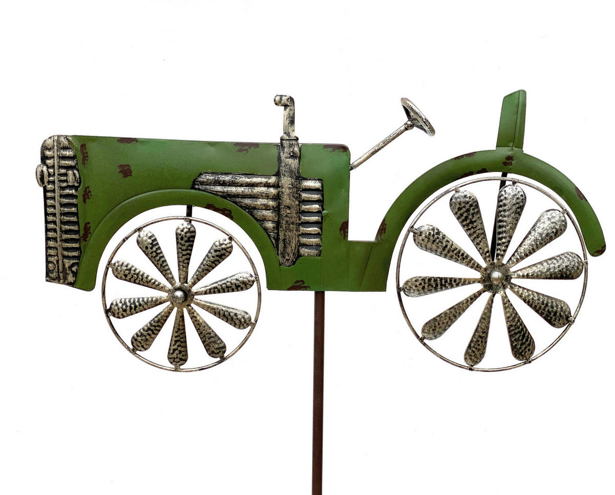 GARTENSTECKER Metall Grün Traktor XL 135 cm - Grün, Metall (53.5/135/4.5cm) - DanDiBo