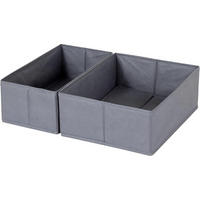 SCHUBLADEN Organizer 2er Set Grau 50x35 cm - Grau, Textil (24/11/30cm)