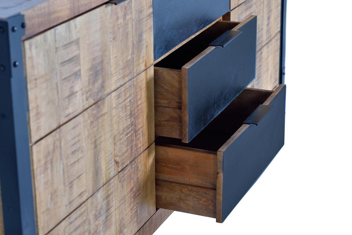 SIDEBOARD mit 2 Türen und 3 Schubladen aus Mangoholz - Braun, Holz (45/80/180cm) - Giner y Colomer