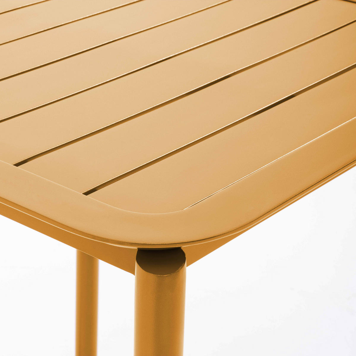 GARTENTISCH quadratisch, Gelb - Gelb, Metall (70/70/75cm) - Oviala