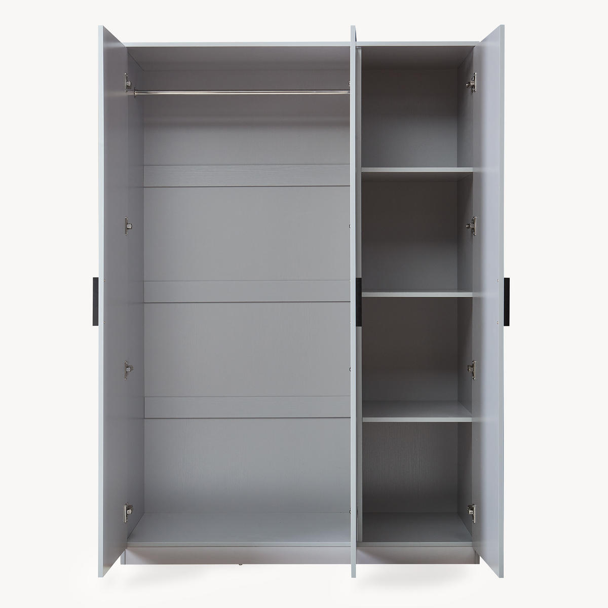KLEIDERSCHRANK Eiselfing - Grau, Holzwerkstoff (120/176/52cm) - [en.casa]