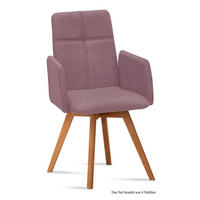 ARMLEHNSTUHL (6er-Set) Dinah 52x92x60 Eiche geölt/Rosewood - Eichefarben/Dunkelrosa, Kunststoff (60/92/52cm) - 58aufmkessel