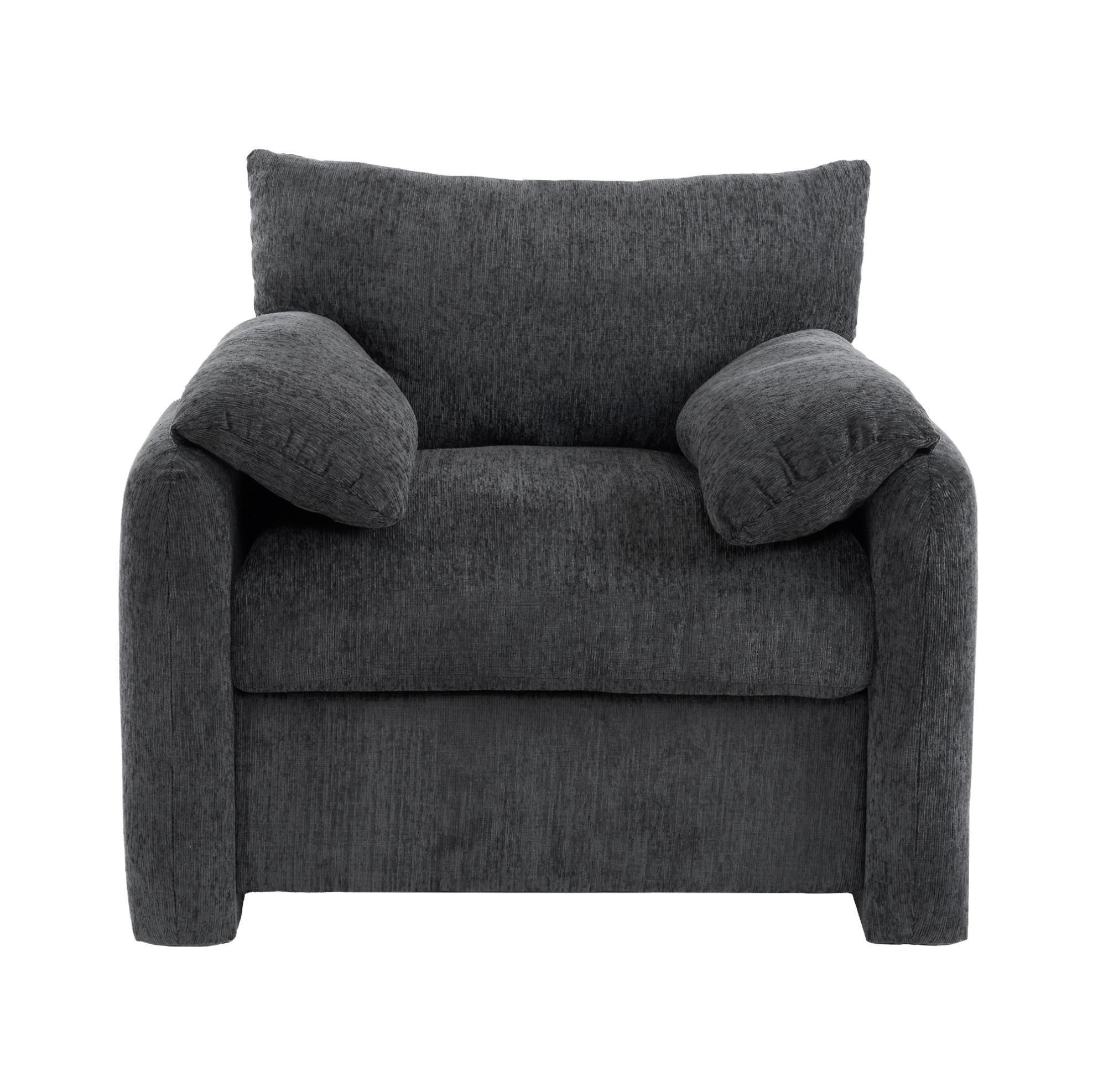 SESSEL mit Chenille-Bezug 96 x 82 x 84 cm Grau - Grau, Holzwerkstoff (82/84/96cm) - Meubliv