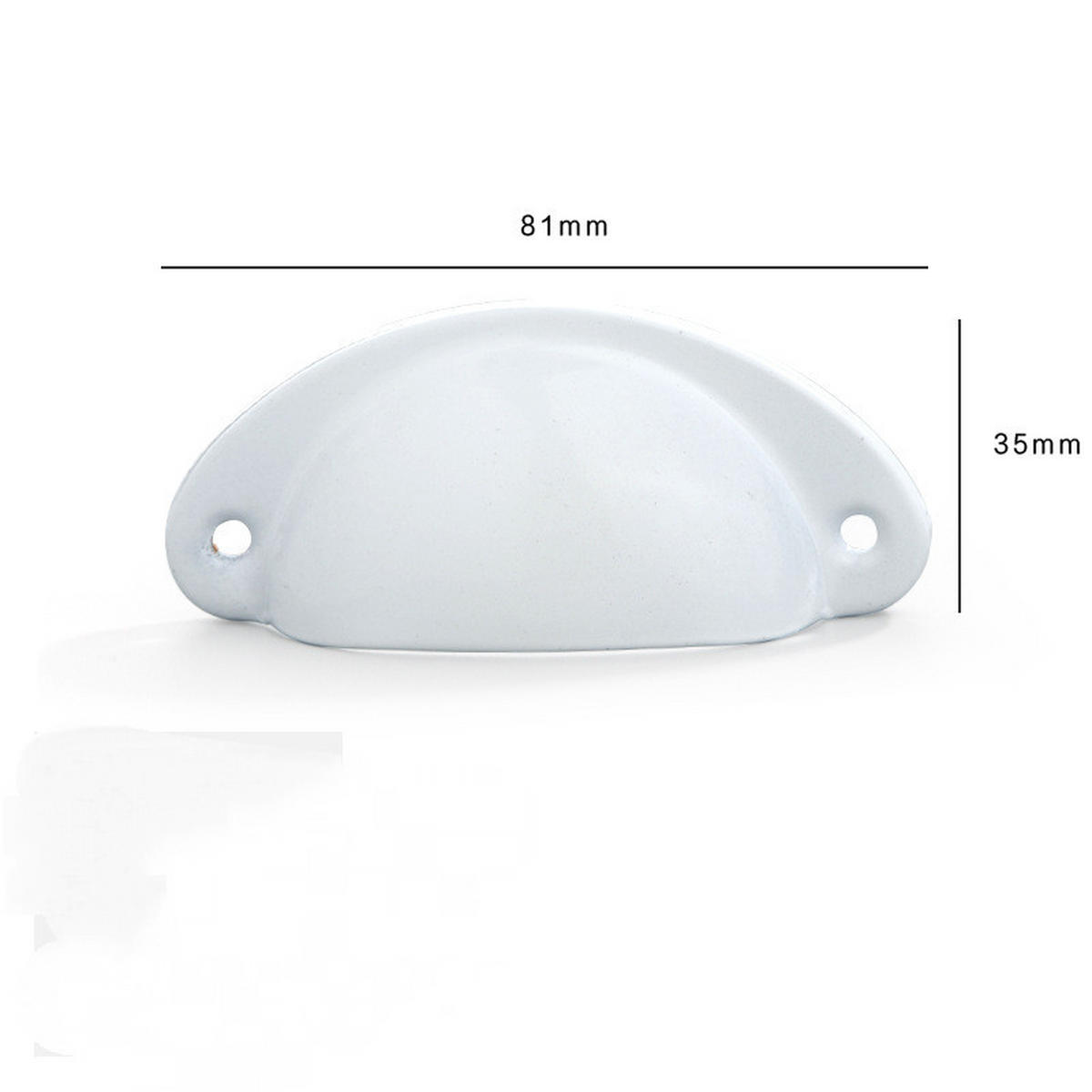 MÖBELGRIFF Retro 10er-Set - Weiß, Metall (0.35/3/0.81cm)