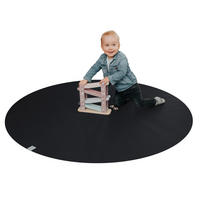 KRABBELMATTE Rund 120cm Schwarz - Schwarz, Textil (120/120cm) - Sanosoft