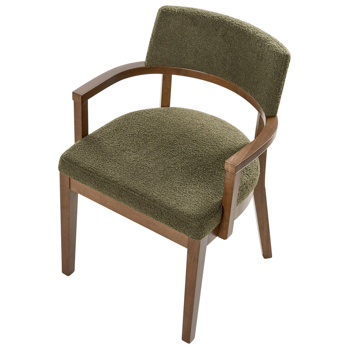 ESSZIMMERSTUHL 2er-Set Grün Dalbo - Dunkelbraun/Grün, Textil (59/82/56cm) - Beliani