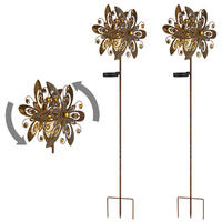 2X LED AUSSENLEUCHTE Metall Rostbraun - Braun, Glas (32/17.5/124cm) - Globo Lighting