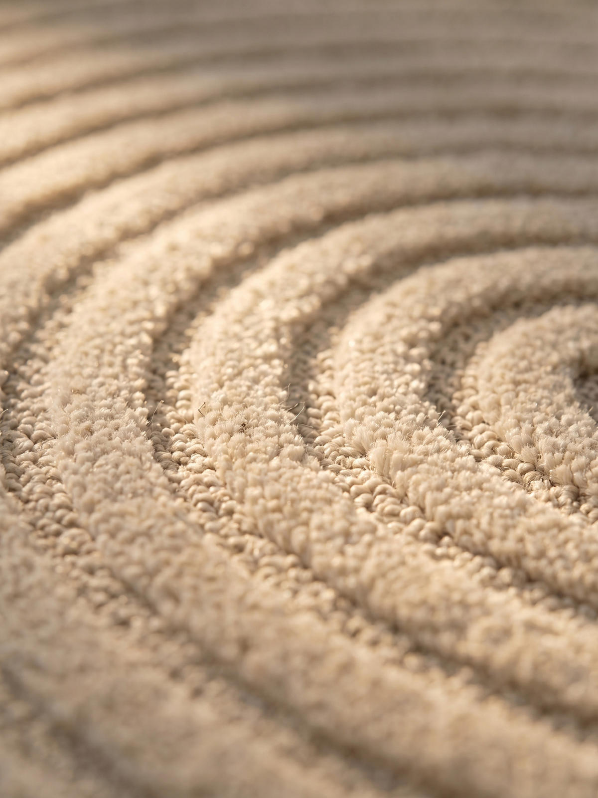 TEPPICH Wohnzimmer Hoch-Tief 3D-Effekt Organische Bögen mit 3D-Effekt OEKO-TEX 3D-Relief Boho Creme 60x110 – RIGI - Creme, Textil (60/110cm) - KADIMA DESIGN