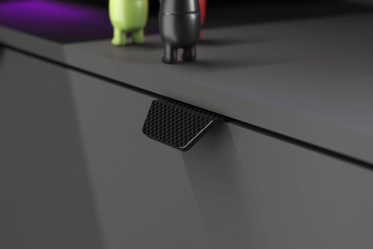 GAMINGTISCH schwarz, grau 229 cm, Gamer Eckchreibtisch inklusive LED mit Farbwechsel - Schwarz/Grau, Holzwerkstoff/Kunststoff (60/229/95cm) - Parisot Meuble