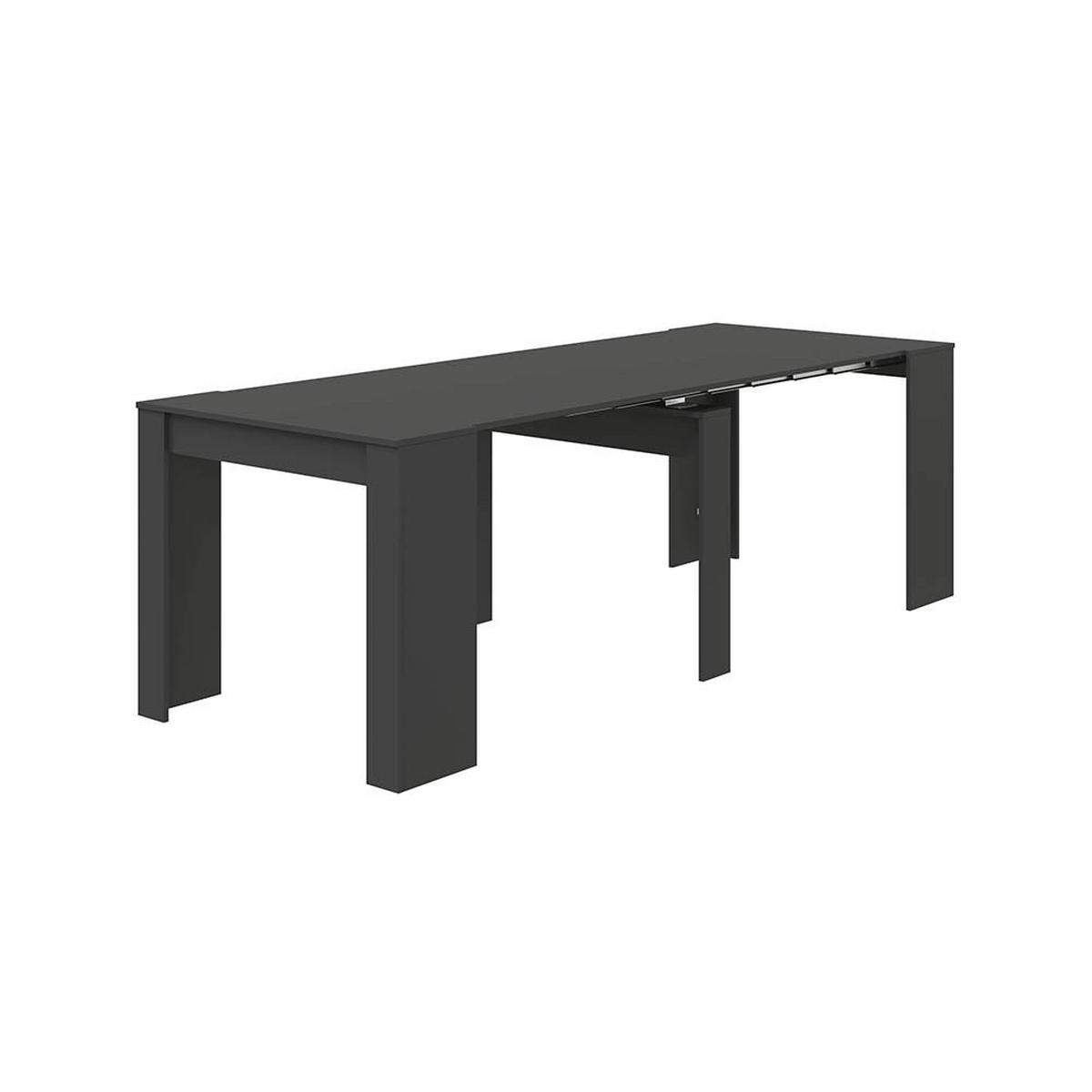 TISCH Ausziehbar Anthrazit 51/90/78 cm - Schwarz, Holzwerkstoff (90/78/51cm) - DMORA